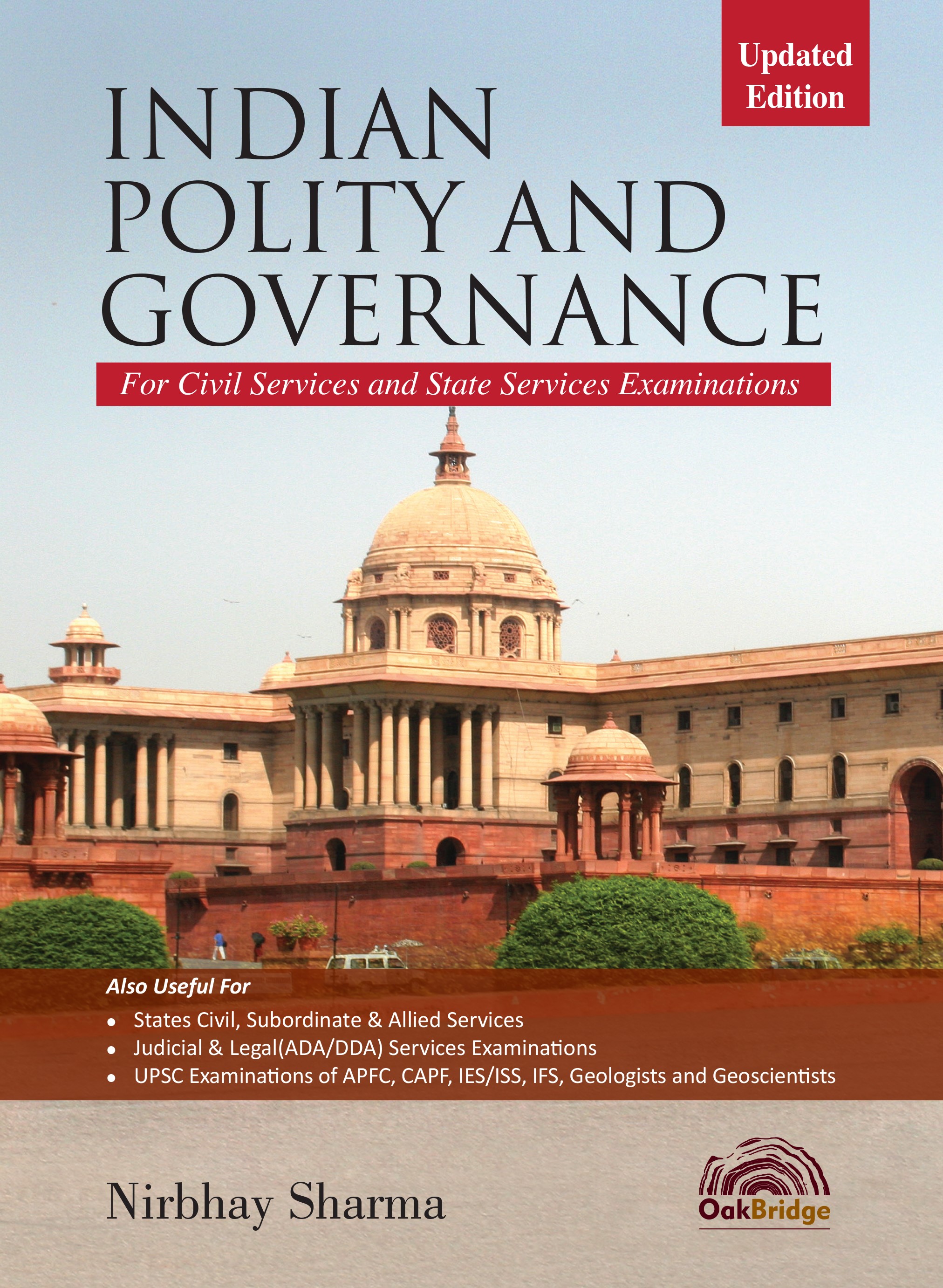 Indian Polity & Governance , Updated Edition — book cover, by Nirbhay Sharma