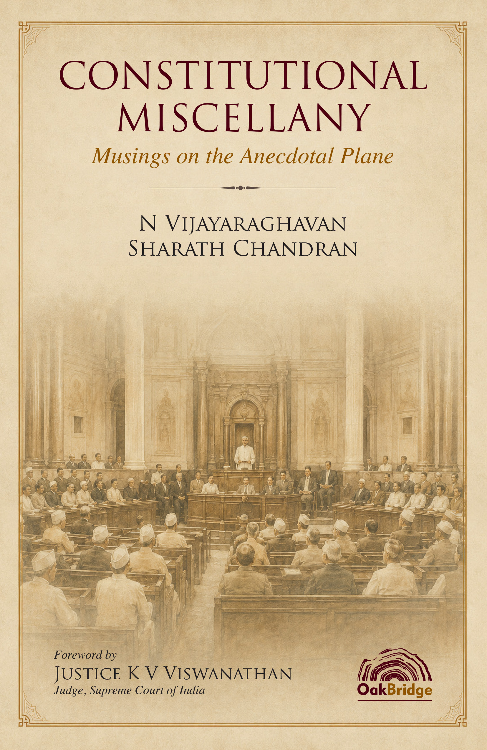 CONSTITUTIONAL MISCELLANY - Musings on the Anecdotal Plane — book cover, by N Vijayaraghavan and Sharath Chandran	
