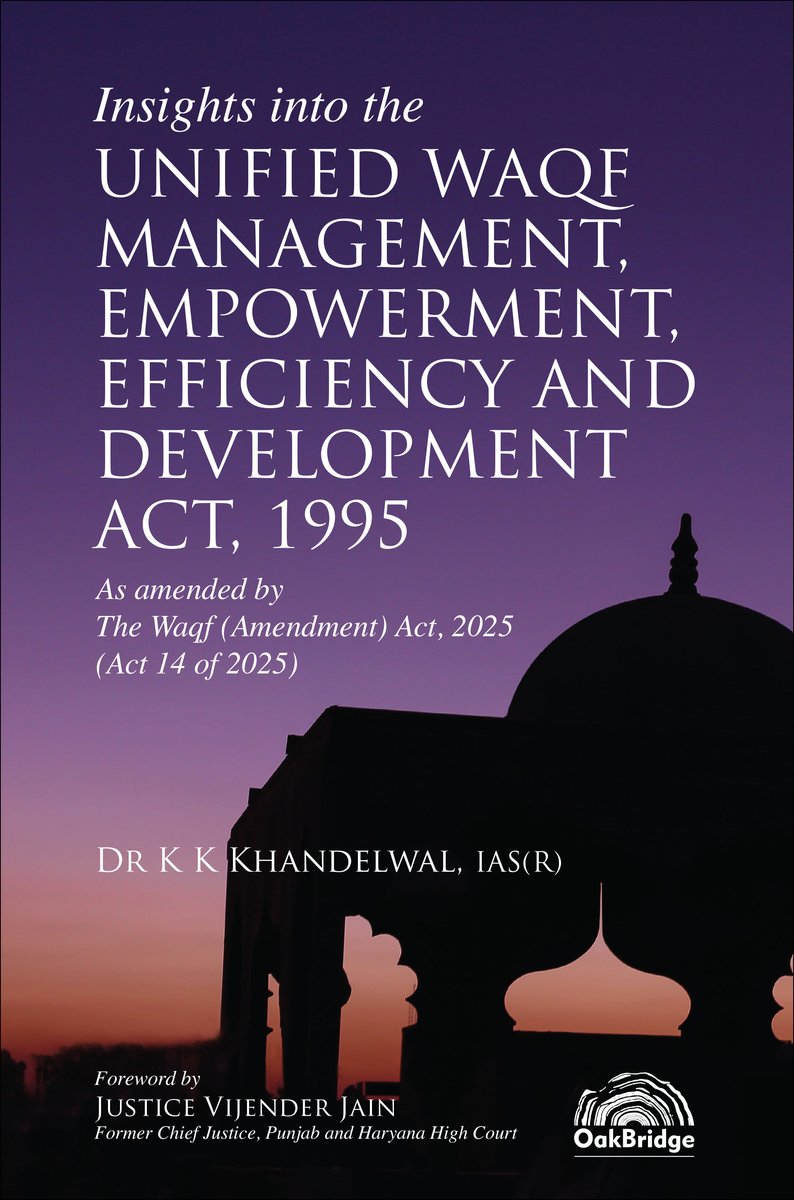 Insights into The Unified Waqf Management, Empowerment, Efficiency and Development Act, 1995 — book cover, by K K Khandelwal