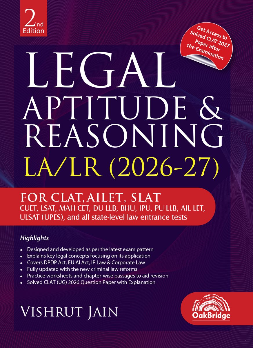 Legal Aptitude & Reasoning LA/LR  2/e (2026-27) — book cover, by Vishrut Jain