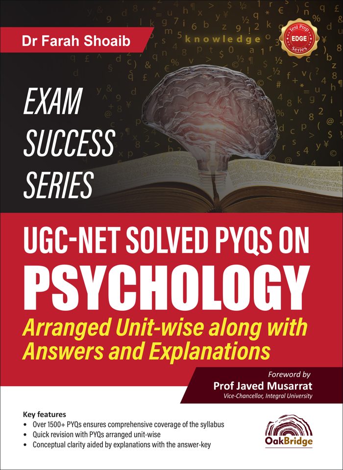 UGC-NET Solved PYQs on Psychology — book cover, by Dr Farah Shoaib