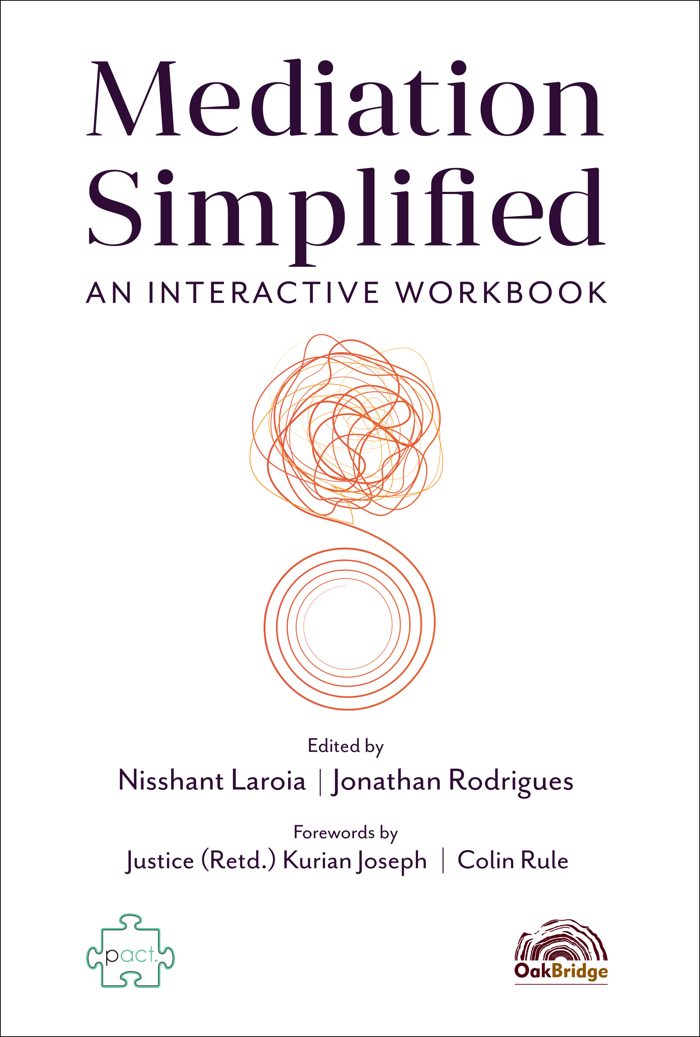 Mediation Simplified – An Interactive Workbook — book cover, by Nisshant Laroia & Jonathan Rodrigues