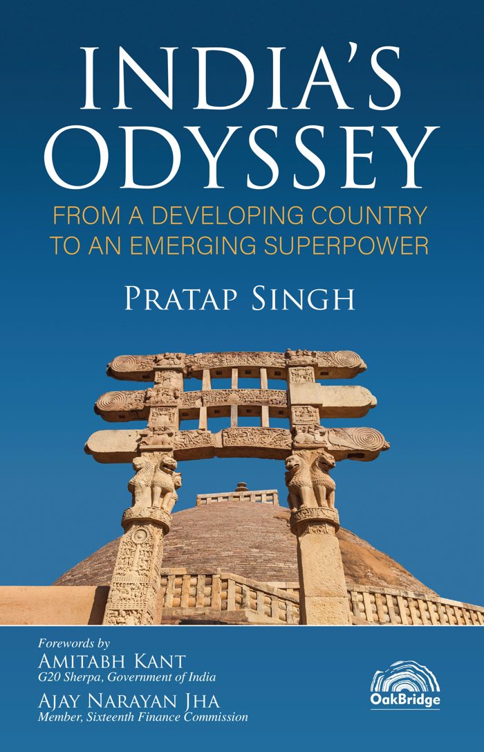 India’s Odyssey: From a Developing Country to an Emerging Superpower — book cover, by Pratap Singh